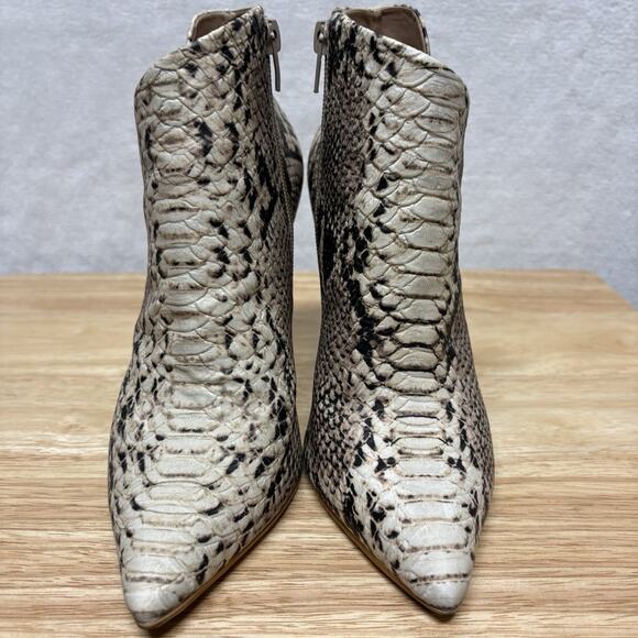 Steve Madden Decoy Snakeskin Side Cut Out Pointed Toe Stiletto Bootie Size 7.5 - Picture 2 of 13